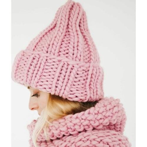 1 Pcs Hat European Casual Beanies for Women Warm Knitted Winter Hat Fashion Solid Hip-hop Beanie Hat Unisex Cap