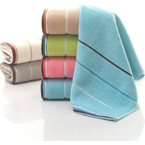 100%Cotton face towel pure cotton Striped Thickening Adult Large Washcloth Soft Absorbent pin logo wholesale factory direct
