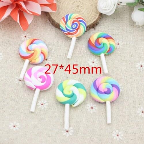 15pcs/lot DIY ploymer clay kawaii lollipop mix colors