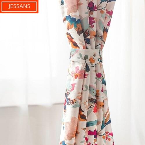 2021 American Curtains for Living Dining Room Bedroom Modern Printed Curtains American Pastoral Curtains Tulle Curtains