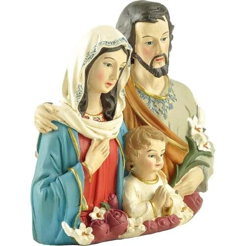 5 Inch Holy Family Statue Religious Gift Handpainted Jesus Christ Sculptures Bookshelves Countertops Decor Collection