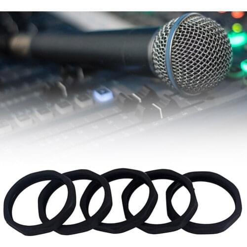5Pcs Soft Rubber Microphone Anti-Slip Anti-drop Ring Mic Protector Accessories