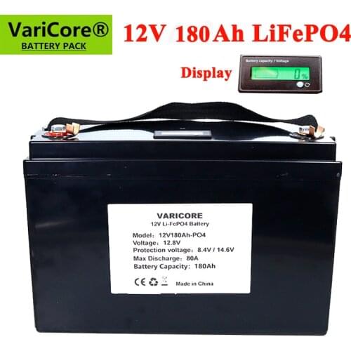 12V 180AH LiFePO4 Battery 12.8V 4s Lithium Power 4000 Cycles For EVE Batteries RV Campers Golf Cart Off-Road Off-grid Solar Wind