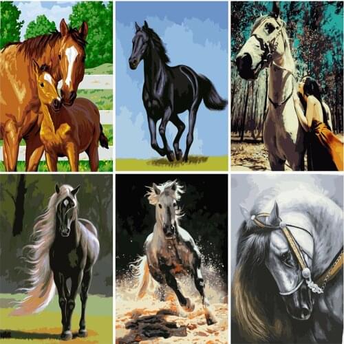5D DIY Diamond Painting Full Square Round Horse Series Diamond Embroidery Handmade Gift Home Decoration Mosaic Creative Art