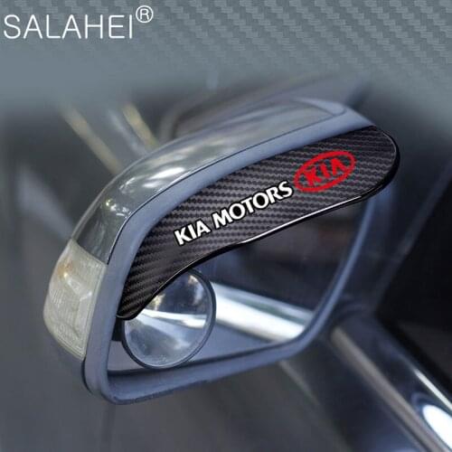 2PCS Car Rear View Mirror Rain Eyebrows Carbon Fiber For Kia Ceed Rio Sportage R K3 K4 K5 Ceed Sorento Cerato Optima Soul Xline