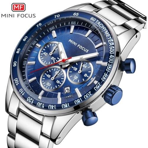 Fashion Man Watches MINIFOCUS Brand Waterproof Sport Watch Chronograph Men Casual Stainless Steel Quartz Clock Relogio Masculino