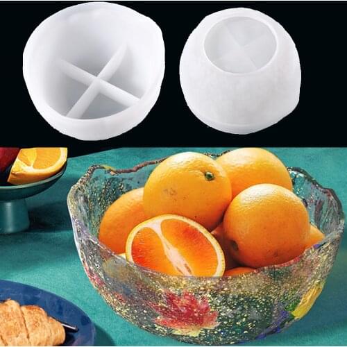 Bowl-shaped Fruit Plate Silicone Mold UV Epoxy Organizer Dish Resin Mould DIY Craft Making Home Decoration Cement Casting Mold