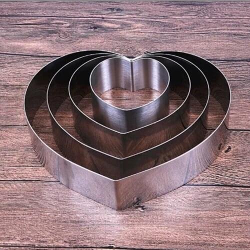 Stainless Steel Mousse Cake Ring Mold Anniversary Birthday Wedding Cake Baking Pans cake tools 304 Heart Shaped Mousse Cake Mold