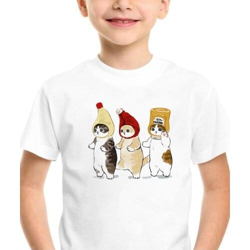 Casual Baby Boy retro T Shirt Hot pretty T-shirt Three cute cats Graphic Exquisite Cool Hipster Aesthetic T Shirt Футболки