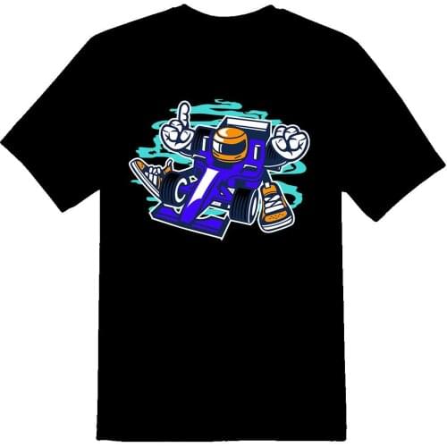Racer indy cartoon car Black or White Tee