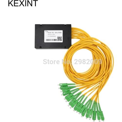 KEXINT Fiber Optic PLC Splitter 1X16 Module 3.0 1m with Connector SC/APC / 10Pieces