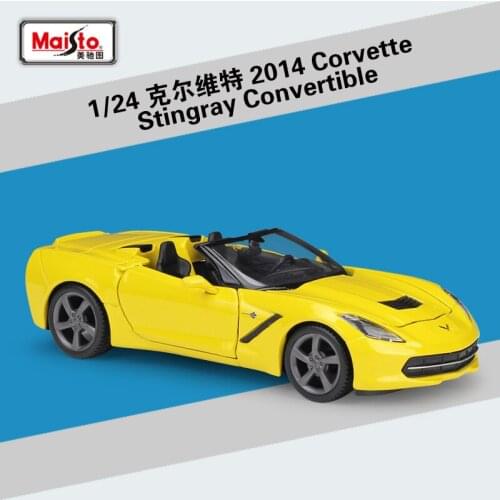 Maisto 1:24 Corvette 2014 Corvette Stingray Convertible yellow simulation alloy car model collection gift toy