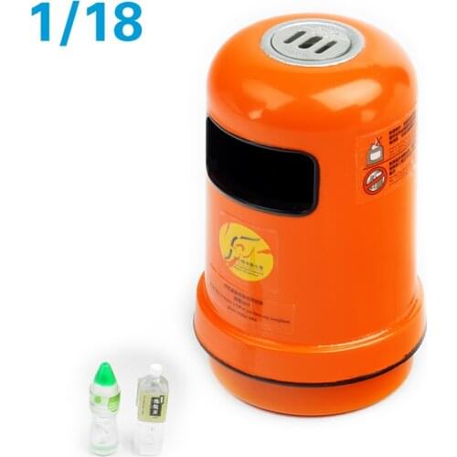 Diecast Model 1/18 Car Model Accessories Hong Kong Orange Trash Can Scene with Mini Adult Toy Collection Decoration Gifts