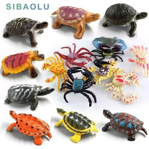 Kawaii mini Simulation Turtle Crab Figurine miniatures garden fairy moss terrarium Diy home decor bonsai craft PVC animals model