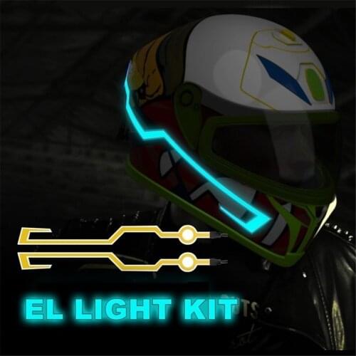 Motorcycle Bike Helmet LED cold light Riding Signal Helmet EL Illuminated aterproof Flashing Warning Lights Signal Sticker Kit