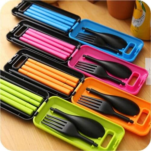 Portable Travel Kids Adult Cutlery Fork Tableware Dinnerware Sets Camping Picnic Set Gift for Child Kids kichen accessories