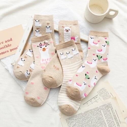 New Arrival Autumn Winter Warm Women Socks Cotton Cartoon Cute Sheep Funny Socks Woman Kawaii Girls Ladies Sexy Sock Novelty Sox
