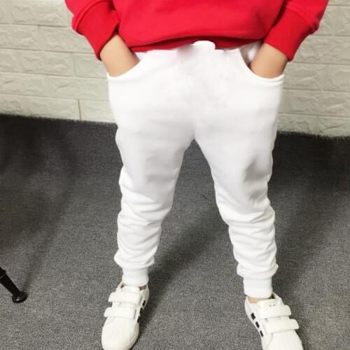 New 2019 Kids Boys Sport Pants Children Long Trousers Cotton Spring Sweatpants For teenage Casual Solid White&Black Sweatpants