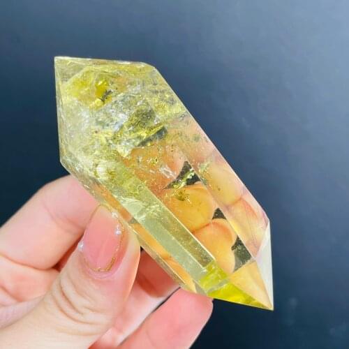 New Arrival!!!Natural Citrine Double Obelisk Quartz Crystal Terminated Wand Healing