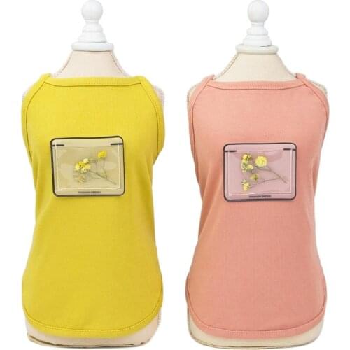 Solid Dog Pet Vest 100% Cotton Soft Cat Puppy Pajamas Summer Clothes 5 Sizes 2 Colours