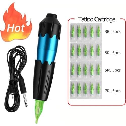 Rotary Machine Tattoo Pen Professional Tattooist Liner and Shader Electric Motor Aluminum Alloy Tattoo Gun with clip cord