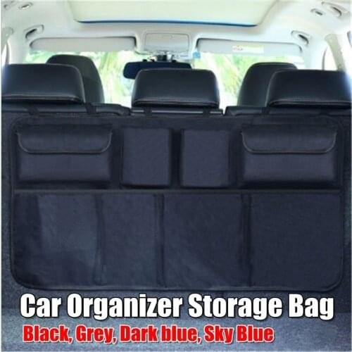Car Trunk Backseat Storage Bag Organizer Adjustable Net High Capacity Multi-use Oxford Automobile Seat Back Organizers Universal