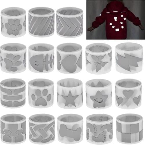 3X100cm Heart Star Reflective Sticker PET Tape Heat-transfer Hot Stamping Foil Vinyl Film For Garment Fabric Diy Sewing Crafts