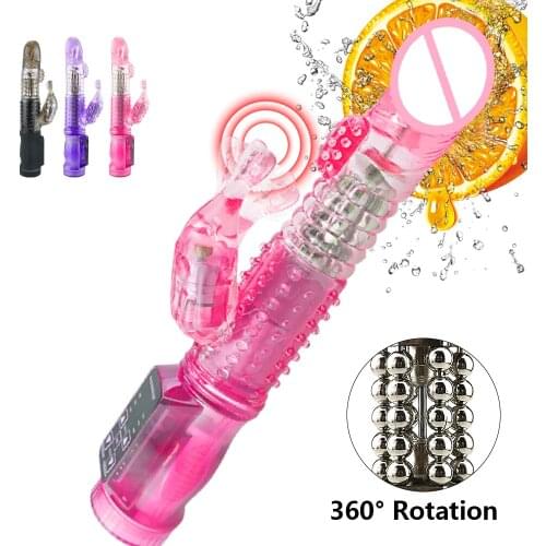 ROTATING Dildo Vibrator G Spot Adults Sex Toys for Women Rabbit Clitoris Stimulator Masturbator Female Vagina Massager for Adult