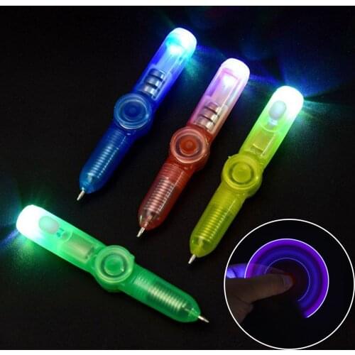 Funny LED Spinning Rotating Ball Point Pen Toy for Kids Adults Birthday Christmas Gift Home School Office Supplies Random Color