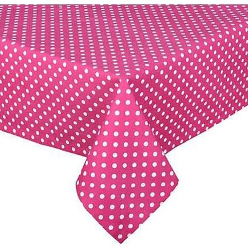 Zeren Home Fuchsia Floor White Polka Dot Carefree Table Cloth 170x500 cm