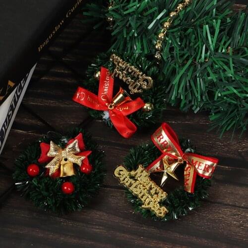 1 Pc 1:12 Dollhouse Miniature Mini Christmas Garland Wreath Model Decor Accessories