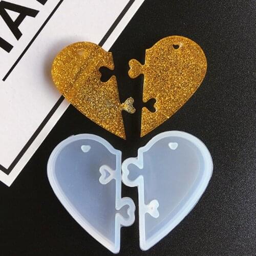 1pcs UV Resin beautiful Jewelry Liquid Silicone Mold heart Resin Charms Pendant Molds For DIY Decorate Making Jewelry