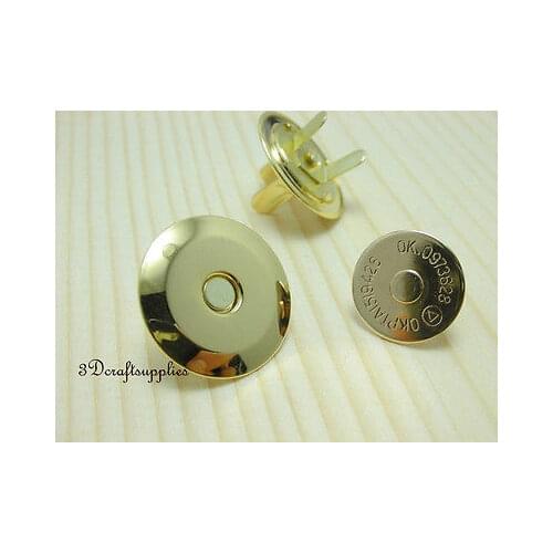 Magnetic Snaps bag button purse Magnetic Snaps button 20 pcs 16 mm golden F32