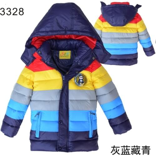 2016 Winter Children Jackets Boys Girls warm Down Coat Kids Outerwear Coats Stripe Clothing For Baby Boys Girls warm clothes