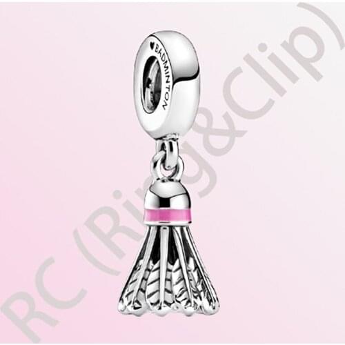 2020 Autumn New S925 Sterling Silver Beads Badminton Birdie Dangle Charms fit Original Pandora Bracelets Women DIY Jewelry
