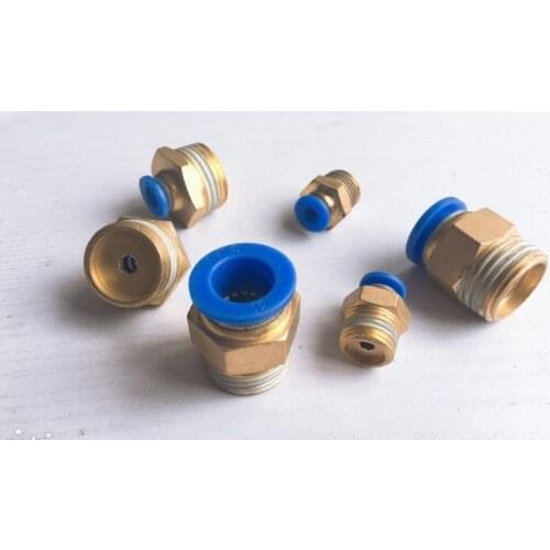 5pcs Pneumatic Fittings Connectors PC12-01 PC12-02 PC12-03 PC12-04 quick joint pipe J-head Fittings Copper Part for 12mm tube