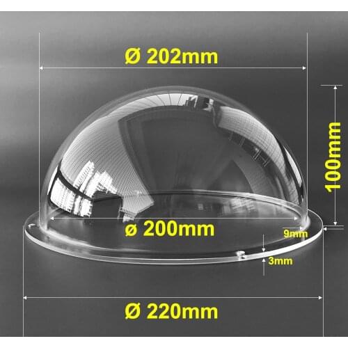 8 Inch 220x100mm Indoor Outdoor Acrylic Clear Cover Surveillance CCTV Camera Housing Shell Dome Protective Transparent Case