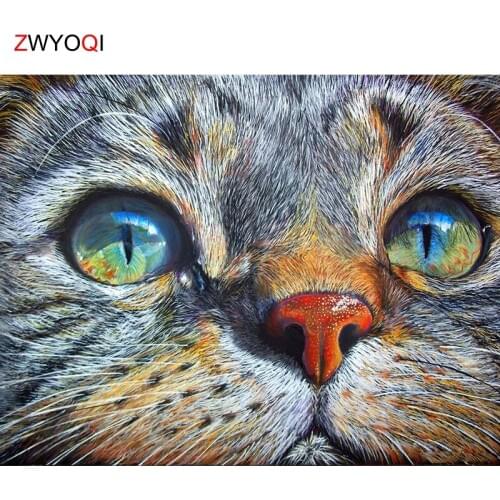 DIY 3D Diamond painting cat Animal Full Square Diamond embroidery Cross stitch cat Animal Full Round Diamond mosaic cat Animal