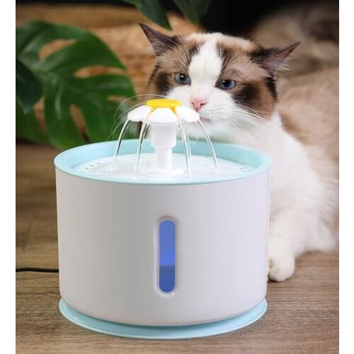 Silence Automatic Pet Cat Water Fountain with LED Electric USB Dog Cat Pet 2.4L Drinker Feeder Bowl Pet Drinking Fountain Dispen