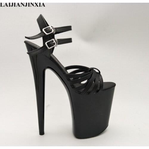 LAIJIANJINXIA Summer Women High Heels Sandals Plus Size Ankle Strap Dress Shoes Woman Open Toe Sandalias Mujer Big Size 34-46