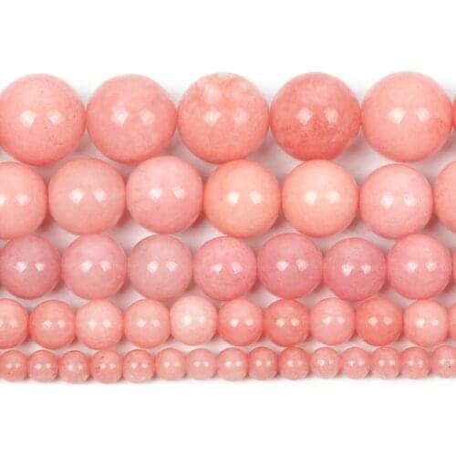 Natural Stone Beads Red Veins Chalcedony Jades Round Loose Beads For Jewelry Making DIY Bracelets Beads Necklace Strand 4-12 MM