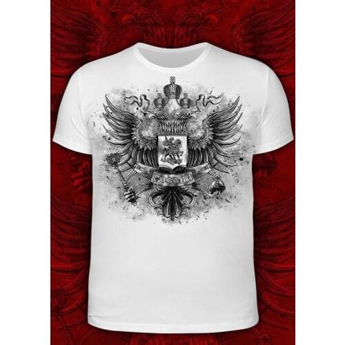 Russian Coat of arms cotton t-shirt - symbolism of the Russian Federation emblem Cool Casual pride t shirt men Unisex Fashion