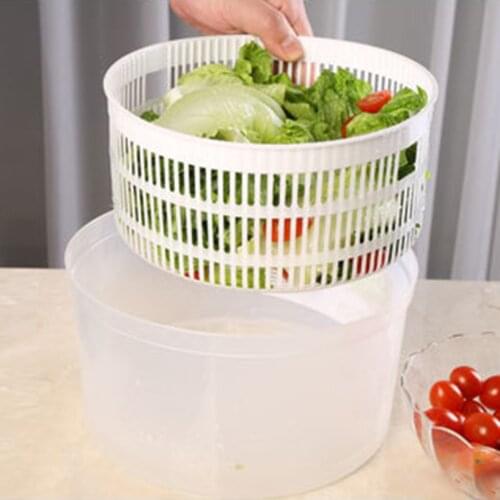 Creative Vegetable Dryer Fruit Drainer Multifunction Manual Salad Spinner Bowl Plastic Dehydrator Household Gadgets