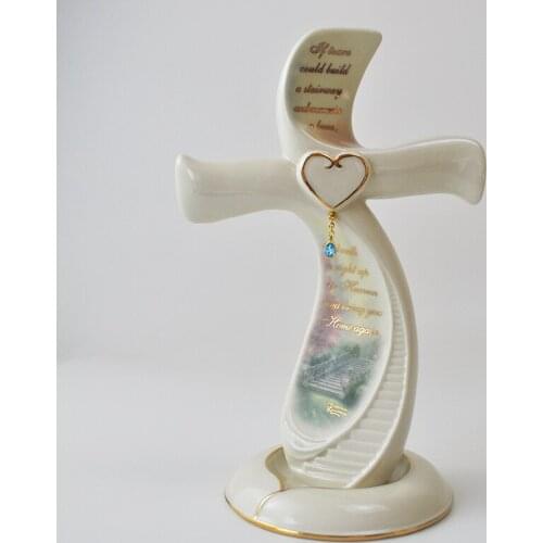 New creative European style ceramic cross love memories ceramic decoration crafts ornaments gifts AG 2183