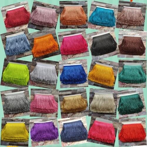 Hot 25 Colors 1 Meters 30CM Long Lace Fringe Trim Polyester Tassel Fringe Trimming For Dress Stage Garment Curtain Accessories