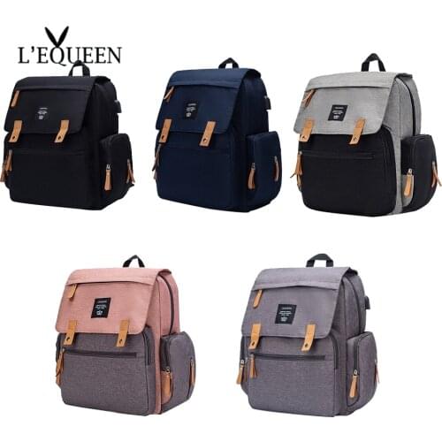 LEQUEEN Multifunctional Travel Bag Folding Diaper Backpack Maternity Care Nursing Bags Maternity Stylish Crib Nappy Backpack