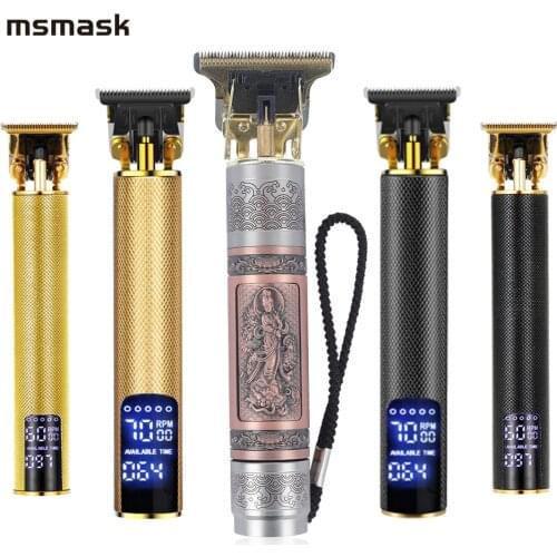 New Mens Electric Hair Clipper Oil Head Cutting Hair Trimmer Hair Salon Style Compact Portable USB Charging LCD Carving Knife