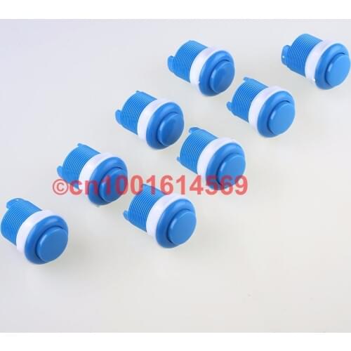 New Reyann 30mm 8pcs Arcade Buttons Arcade Start Button For Raspberry Pi 1/2/3/3B Retropie Arcade DIY Projects & MAME - Blue