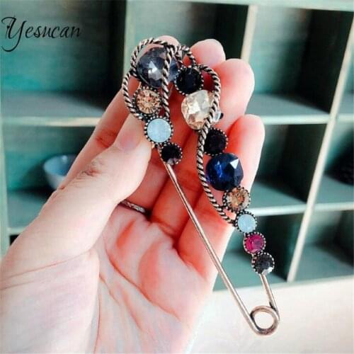 New Exaggerated Large Pin Multicolor Rhinestone Coat Accessories Men And Women Atmospheric Brooch Shawl Buckle