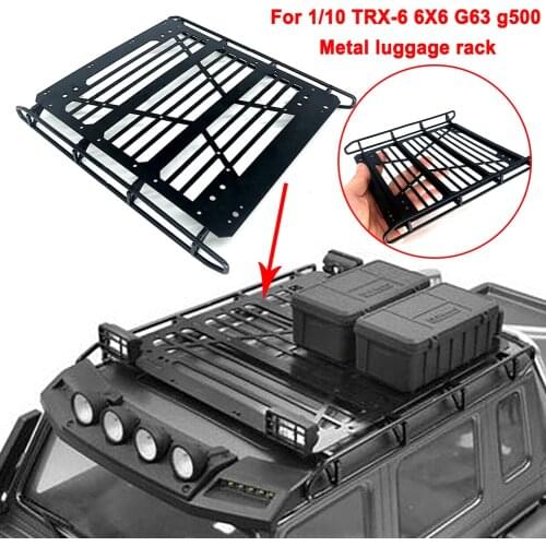 Upgrade Metal Steel Roof Rack Luggage Carrier For TRAXXAS Car TRX-4 TRX-6 6X6 G63 G500 Rack Remote Control Car Spare